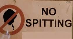 No spitting